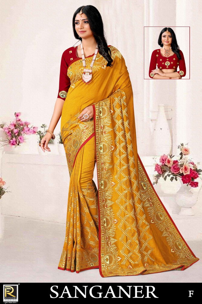 Ronisha Sanganer Festive Wear Wholesale Designer Sarees Catalog
